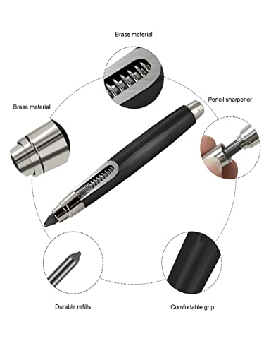 WSD Sketch Up 5.6mm Mechanical Pencil Mechanical Clutch with Built Sharpener (Black)