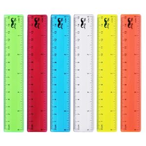 mr. pen- rulers, 6 inch rulers, 6 pack, assorted colors. clear ruler, rulers for school, ruler with inches and centimeters, rulers for kids, plastic ruler, kids ruler, ruler for kids, small ruler.