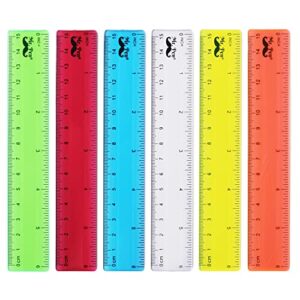 Mr. Pen- Rulers, 6 inch Rulers, 6 Pack, Assorted Colors. Clear Ruler, Rulers for School, Ruler with Inches and Centimeters, Rulers for Kids, Plastic Ruler, Kids Ruler, Ruler for Kids, Small Ruler.