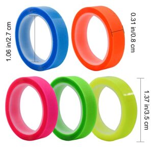 VANRA 5 Rolls Highlighter Tape Transparent Marking Sticker Removable Fluorescent Colored Tags for Reading Class, 16 ft Per Roll