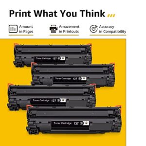 CMYBabee Compatible for Canon 137 Black Toner Cartridge Replacement for CRG137 MF236n D570 LBP151dw MF247dw MF249dw MF232w MF242dw MF244dw MF216n MF227dw MF212w ImageClass Printer Ink (Black, 4-Pack)