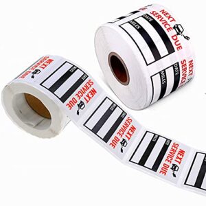 Oil Change Stickers 300 Pcs 2x2" Service Black Stickers, Next Service Due Reminder Sticker Roll, Removable Vinyl Stickers in Roll- Peel & Write and Stick with No Residue Car Sticker (Black 300PCS)