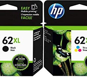 Genuine HP 62XL Black and Color Inkjet Cartridges in Retail Combo Pack