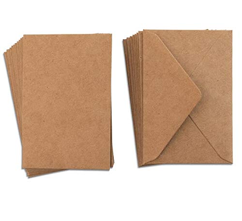 Kraft Mini Envelopes Brown Kraft Envelopes for Gift Cards and Business Cards (4"x2.75" 100 Pack)