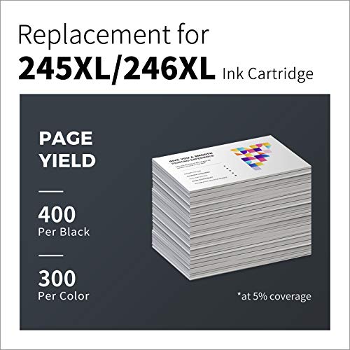 245XL 246XL LemeroUexpect Remanufactured Ink Cartridge Replacement for Canon PG-245 XL CL-246 XL Ink for Pixma TR4520 MX492 MG2522 MX490 TS3122 TS202 TS3322 MG2525 MG2520 MG3022 Printer Black Color