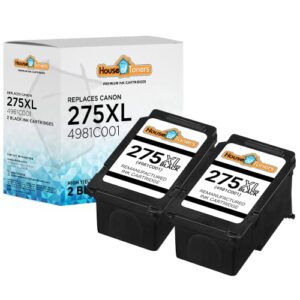 houseoftoners remanufactured ink cartridge replacement for canon pg-275xl 275 xl for pixma ts3520 ts3522 tr4720 (2 black)