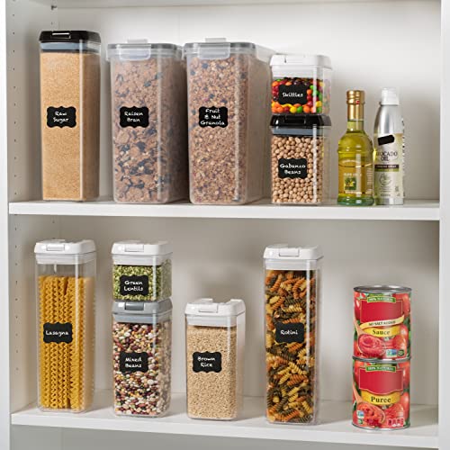 Shazo 2PC 6.3L /213OZ EXTRA Large Airtight Food Storage Cereal Containers for Bulk Food Storage BPA-Free Plastic Cereal Container with Labels & pen Pantry Organization and Storage Canister for Rice, Pasta, Sugar & Flour