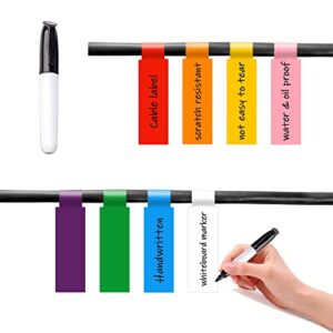 480 pcs cable labels tags with permanent marker for handwriting, labelchoice 8 colors 16 sheet waterproof wire labels for computer wire cable management, tear resistant cord labels for electronic