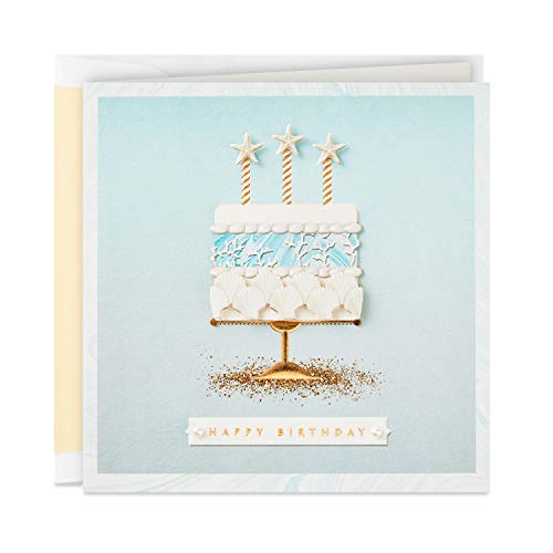 Hallmark Signature Birthday Card (Seashell Birthday Cake)