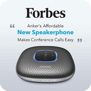 Anker PowerConf Bluetooth Speakerphone with 6 Microphones, Enhanced Voice Pickup, 24H Call Time, Bluetooth 5, USB C, Bluetooth Conference Speaker Compatible with Leading Platforms(Renewed)