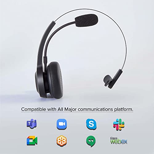 Derico Trucker Bluetooth Headset with Noise Cancelling Microphone & Mute Button for Cell Phones | Telephone Headsets for Office Phones | On-Ear Headphones for Microsoft, Call Center, Trucker Headset