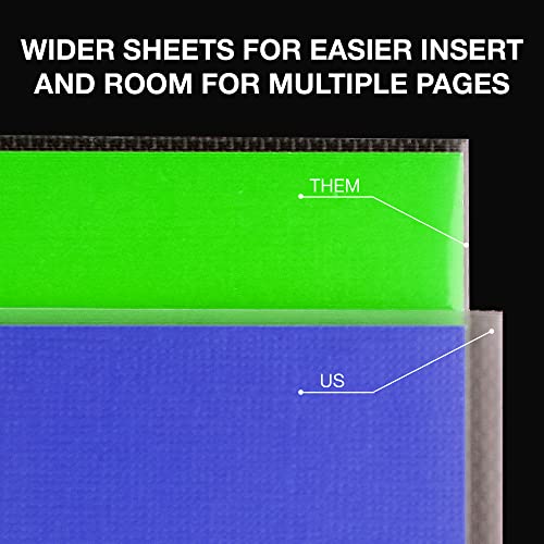 Samsill No Holes Sheet Protectors, 50 Pack, 8.5x11 Inch Page Protectors for 3 Ring Binder, Heavy Duty, No Hole Protector Letter Size, Top Loading, Acid Free