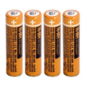 ni-mh aaa rechargeable battery 1.2v 550mah 4-pack hhr-55aaabu aaa batteries for panasonic cordless phones, remote controls, electronics