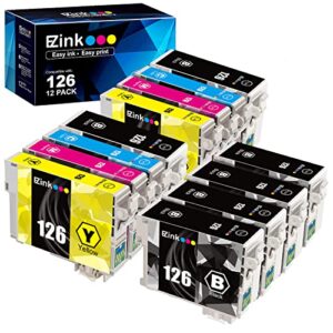 e-z ink (tm remanufactured ink cartridge replacement for epson 126 t126 to use with workforce 435 520 545 635 645 wf-3520 wf-3530 wf-3540 wf-7010 wf-7510 (6 black,2 cyan,2 magenta,2 yellow) 12 pack