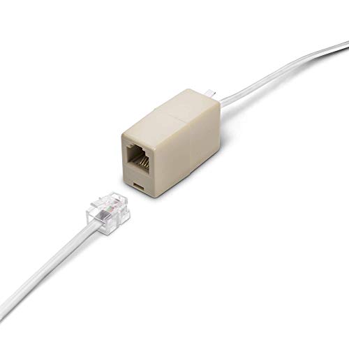 THE CIMPLE CO Phone Line Cord 100 Feet - Modular Telephone Extension Cord 100 Feet - 2 Conductor (2 pin, 1 line) Cable - Works Great with FAX, AIO, and Other Machines - White