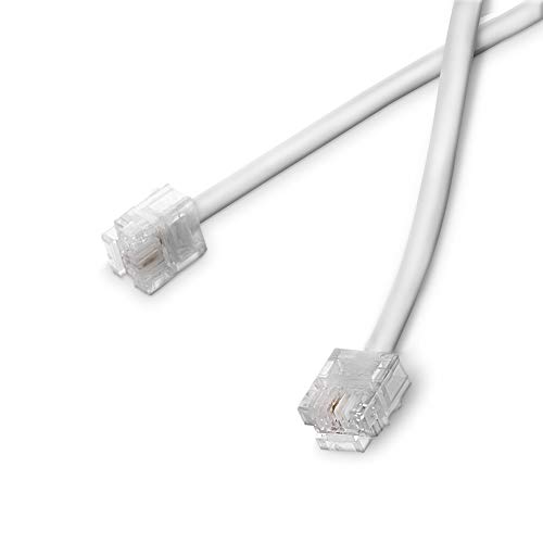 THE CIMPLE CO Phone Line Cord 100 Feet - Modular Telephone Extension Cord 100 Feet - 2 Conductor (2 pin, 1 line) Cable - Works Great with FAX, AIO, and Other Machines - White