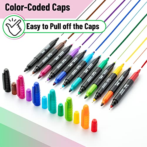 Mr. Pen- Dual Tip Permanent Markers, 12 Pack, Fine & Ultra Fine Tip, Fine Tip Permanent Markers, Fine Tip Marker, Permanent Markers Fine Point, Fine Point Permanent Marker, Marker Pens Fine Point