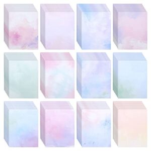 96 sheets watercolor stationery paper, double-sided, colorful, printer friendly for writing letters and invitations (8.5 x 11 inches)