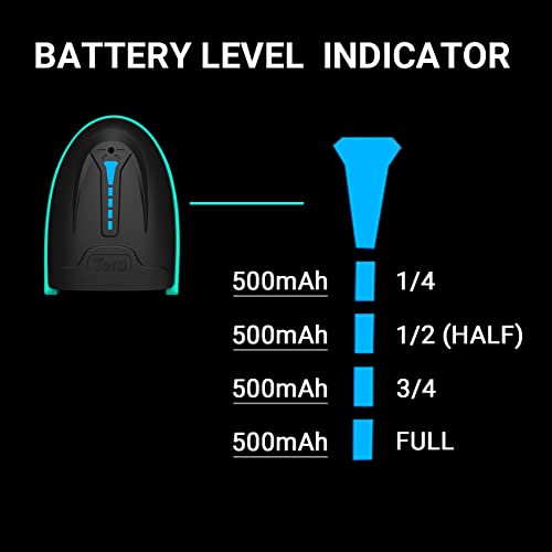 Tera Barcode Scanner Wireless Versatile 2-in-1 (2.4Ghz Wireless+USB 2.0 Wired) with Battery Level Indicator 328 Feet Transmission Distance Rechargeable 1D Laser Bar Code Reader USB Handheld (Blue)