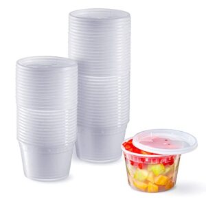 16 oz. plastic deli food storage containers with airtight lids [48 sets]