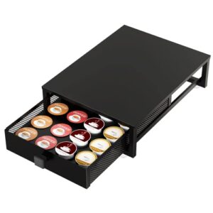simple trending coffee pod storage drawer holder for keurig k-cup coffee pods, 24pods capacity, black