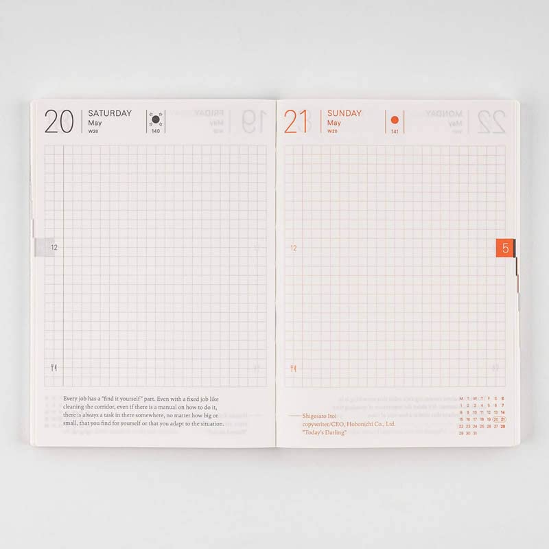 Hobonichi Techo Planner Book [English/A6/January 2023 Start/Monday Start]