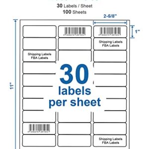 Mailing Address Labels, 1" x 2-5/8" Shipping Address Labels for Inkjet & Laser Printers, 750 Blank POLONO Address Labels Compatible with Avery 5160, 8160 Labels, FBA and SKU Labels, Easy to Peel