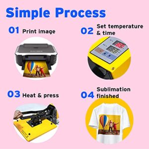 Sublimation Paper Heat Transfer Paper 100 Sheets 8.5" x 11" 125 gsm for Any Epson Sawgrass Ricoh Inkjet Printer with Sublimation Ink for DIY T shirt Mugs