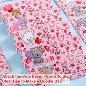 Valentine’s Day Stationery Gift for Kids Classroom 30 PCS Assorted Stationery Exchange Pencil Eraser Ruler Stamper and Stickers Classroom Prizes Goodie Bag Party Supplies with Valentines Gift Cards