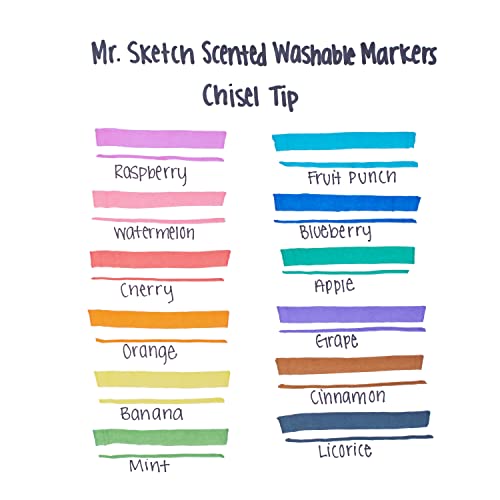 Mr. Sketch Scented Washable Markers, Chisel Tip, Assorted Colours, 36 Count.