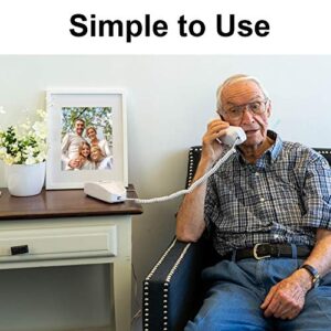 Landline Phones for Home - Telephones for Hearing Impaired - Corded Phone for Seniors - Retro Phone - Improved Version of The 1965 Landline Phone - Analog Phone - Big Button, iSoHo Phones (White)