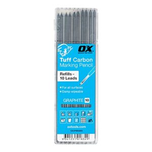 ox tools tuff carbon marking pencil replacement lead 10-pack | basic graphite lead