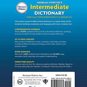 Merriam-Webster's Intermediate Dictionary, Newest Edition, (The Authoritative Middle School Dictionary)