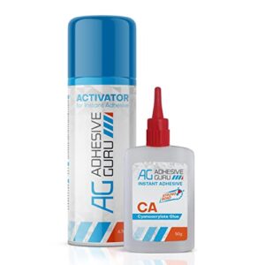 adhesive guru ca glue with activator woodworking (1.7 oz – 6.76 fl oz) ca glue for woodworking, cyanoacrylate glue and activator