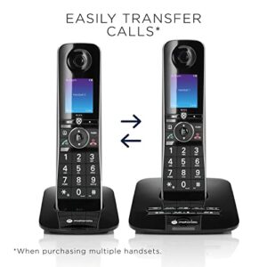 Motorola Voice D8711 Cordless Phone System w/Digital Handset + Bluetooth to Cell, Answering Machine, Call Block - Black