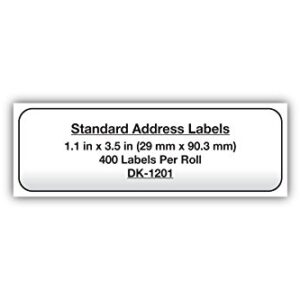 Brother Genuine DK1201 Die-Cut Standard Rolled Address Labels for QL Printers, (DK1201)