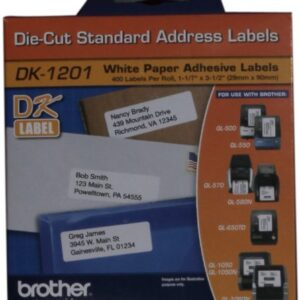 Brother Genuine DK1201 Die-Cut Standard Rolled Address Labels for QL Printers, (DK1201)