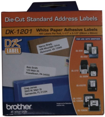 Brother Genuine DK1201 Die-Cut Standard Rolled Address Labels for QL Printers, (DK1201)