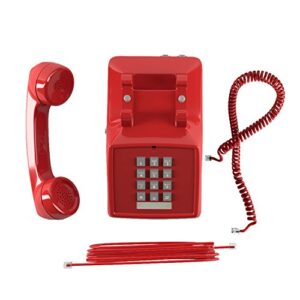 Home Intuition Classic Corded Phone for Hearing Impaired Telephone for Seniors with Extra Loud Ringer, Red