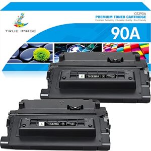 true image compatible toner cartridge replacement for hp 90a ce390a 90x ce390x work with enterprise 600 m601 m602 m603 m4555 mfp m602x m602n m603dn laser printer ink (black, 2-pack)