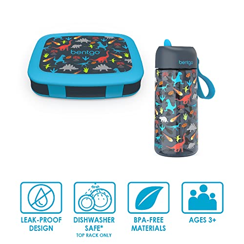 Bentgo Kids Prints Lunch Box & Water Bottle (Dinosaur)