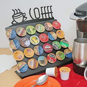 Southern Homewares Countertop K CUP Display Holder Rack Holds 24 Pods Black Metal