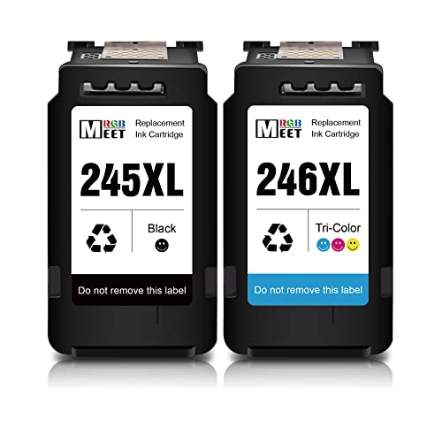 MeetRGB remanufactured Replacement for 245XL and 246XL Ink Cartridge Canon PG-245 CL-246 for Pixma iP2820 MX490 MX492 MG2520 MG2920 MG3029 MG3020 MG2420 TS3420 TS3120 TS3129 TS3320 TS3329 TR4520 MX492