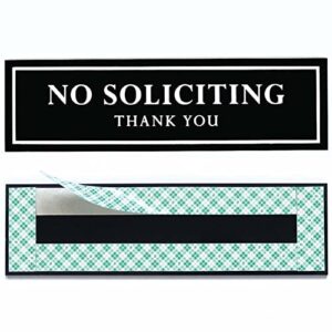 kubik letters original no soliciting sign for house (with strong adhesive tape) – no soliciting signs for home – no solicitors sign for front door – no solicitation sign for business – black 120 mil