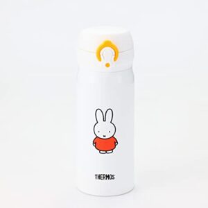 Thermos JNL-404B WH-OR Water Bottle, Vacuum Insulated Travel Mug, 13.5 fl oz (400 ml), Miffy White Orange