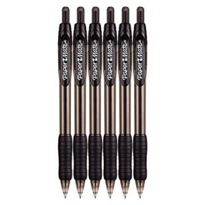 paper mate profile rt retractable ballpoint pen, bold point, 1.4mm, black ink, 2 packs of 3 pens