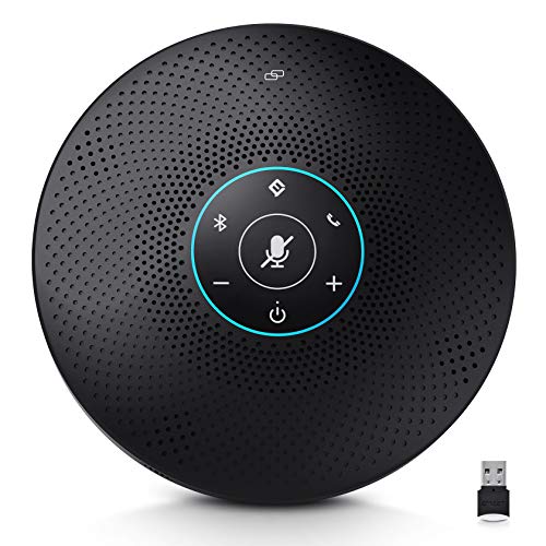 EMEET Bluetooth Speakerphone M2 Max Professional Conference Speaker and 4 Directional Mics for up to 15 People Business Conference Calls High Volume Noise Reduction Daisy Chain Dongle Home Office