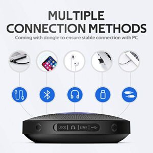 EMEET Bluetooth Speakerphone M2 Max Professional Conference Speaker and 4 Directional Mics for up to 15 People Business Conference Calls High Volume Noise Reduction Daisy Chain Dongle Home Office