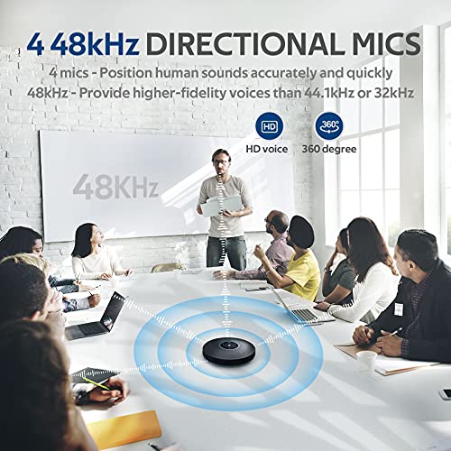 EMEET Bluetooth Speakerphone M2 Max Professional Conference Speaker and 4 Directional Mics for up to 15 People Business Conference Calls High Volume Noise Reduction Daisy Chain Dongle Home Office