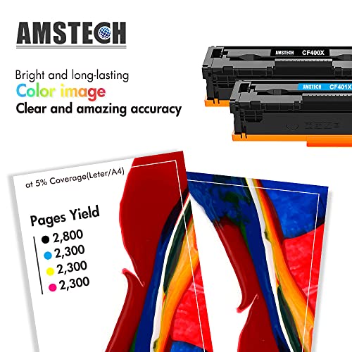 201X 201A Toner Cartridge 4 Pack High-Yield Compatible Replacement for HP 201X CF400X CF401X CF402X CF403X for HP Color Pro MFP M277dw M252dw M277c6 M252 M277 Printer Black/Cyan/Magenta/Yellow